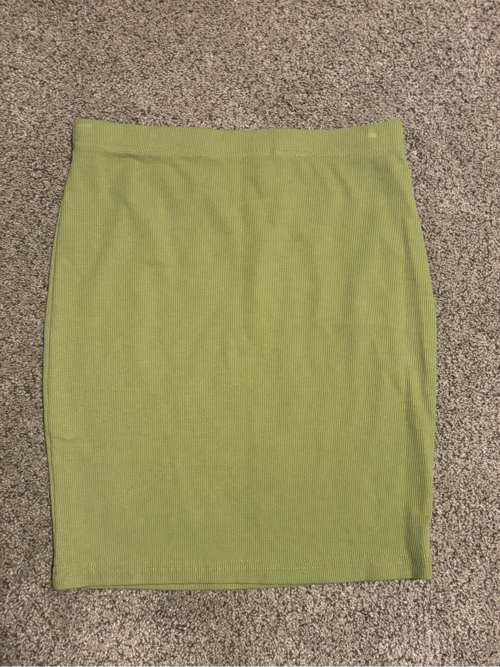 SHEIN Lime Green Ribbed Stretch Pencil Skirt